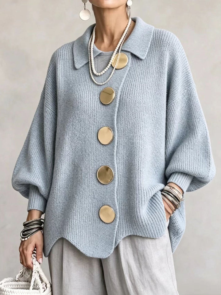Oversized Cardigan with Large Buttons for Women