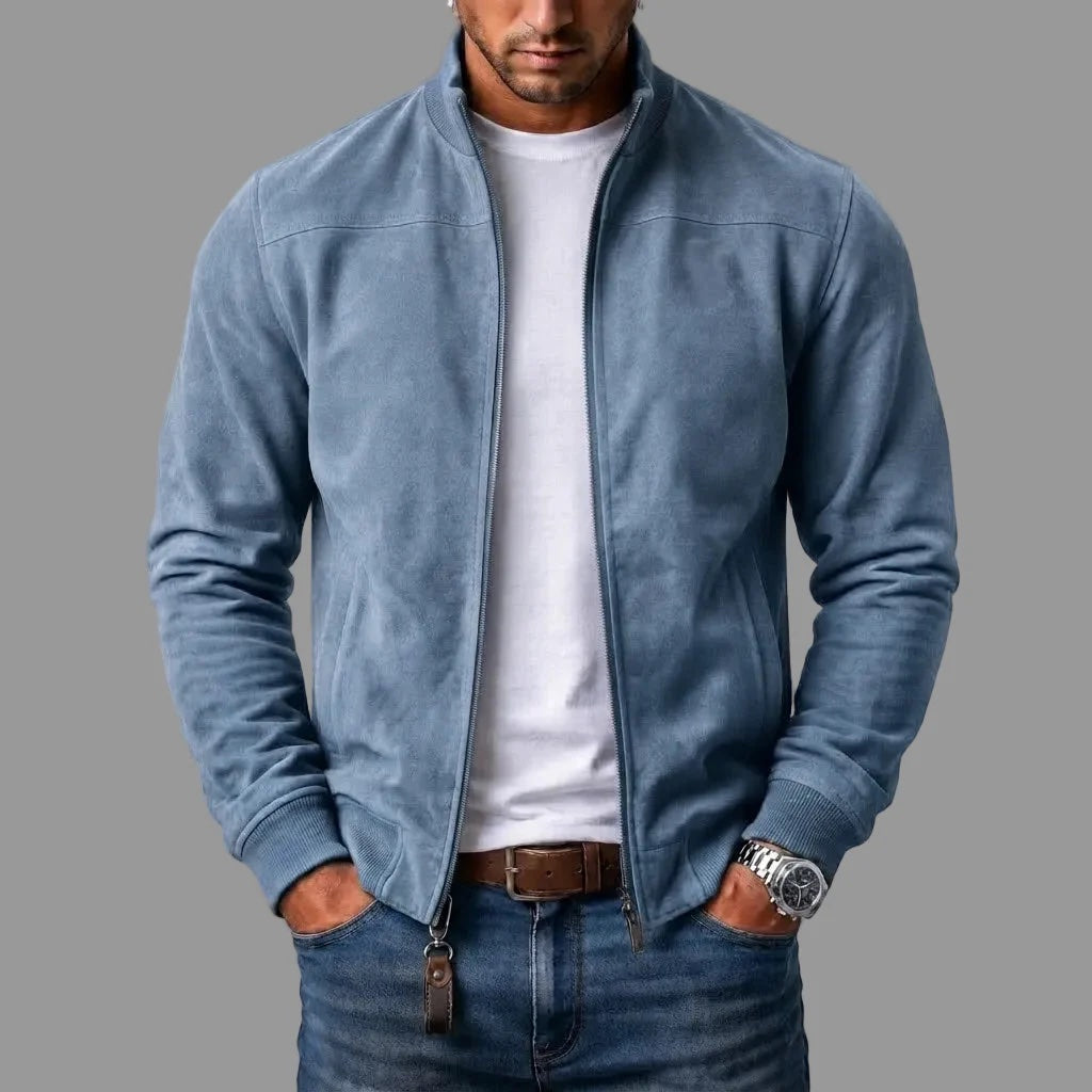 Men's Suede Bomber Jacket