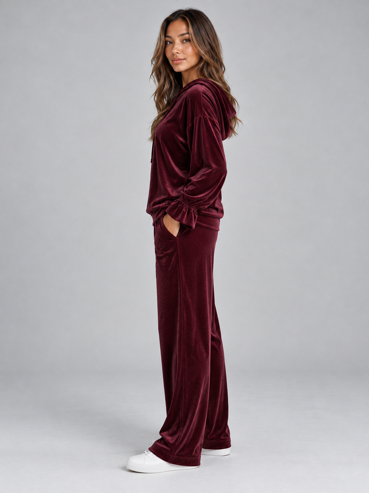 Women's Velvet Hooded Set