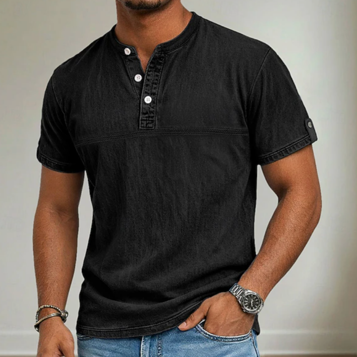 Short-Sleeved Casual Shirt with Collar for Men