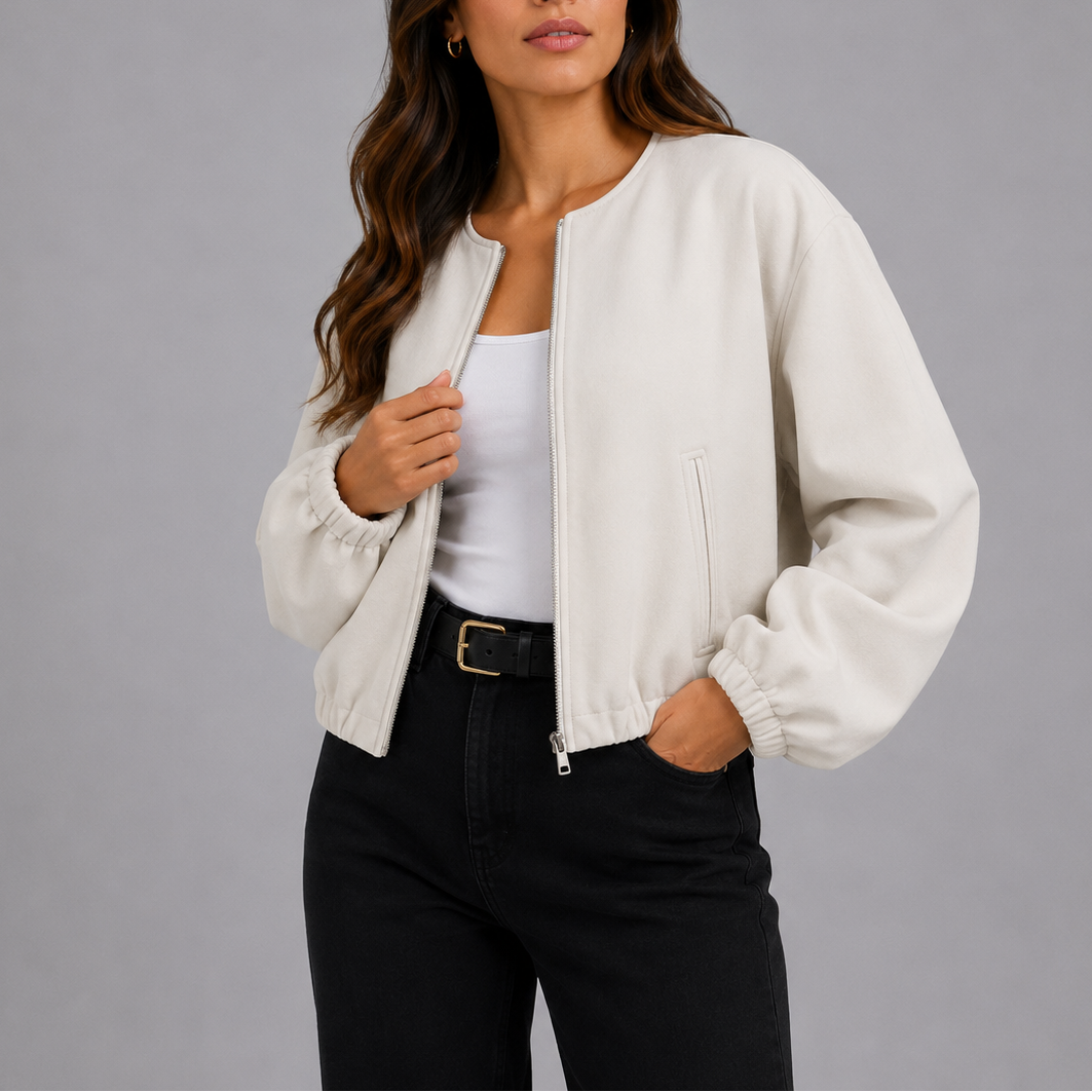 Lightweight bomber jacket for women