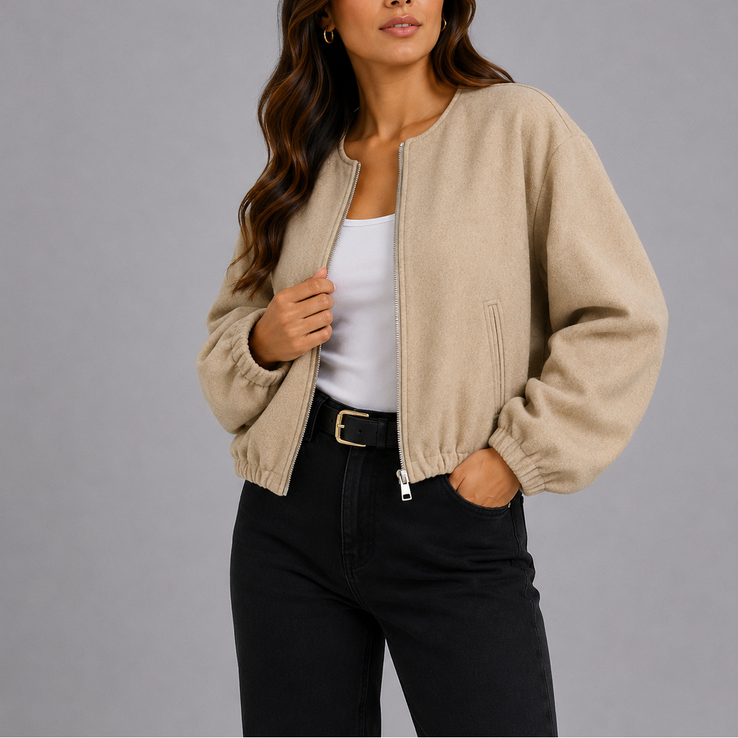 Lightweight bomber jacket for women