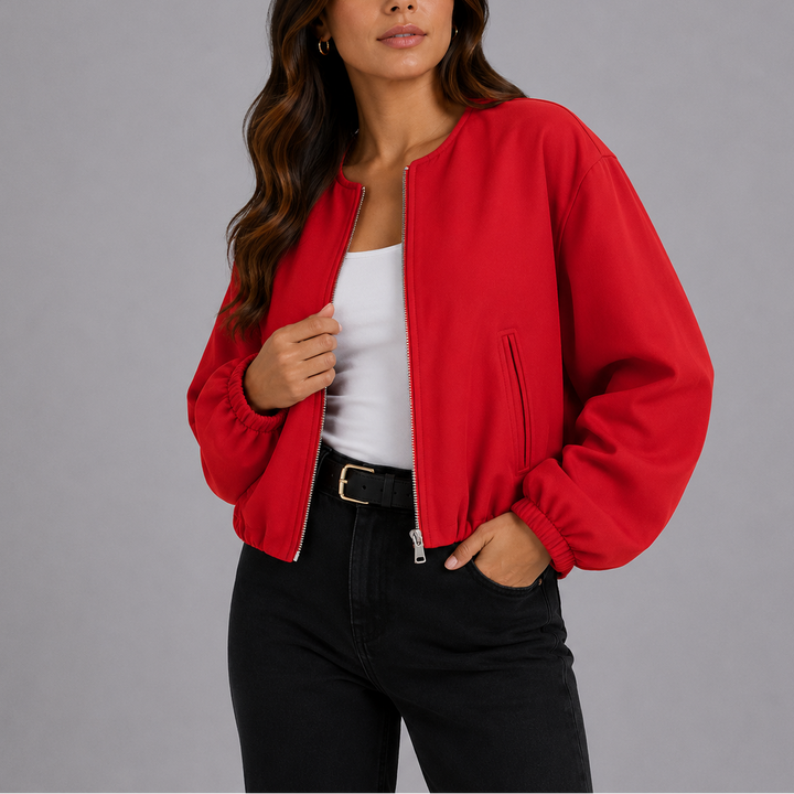 Lightweight bomber jacket for women