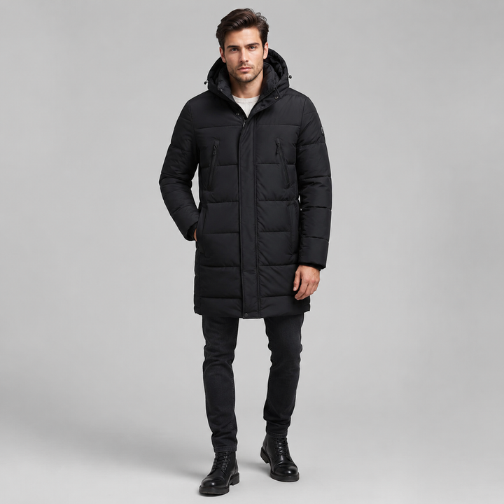 Windproof lined parka for men