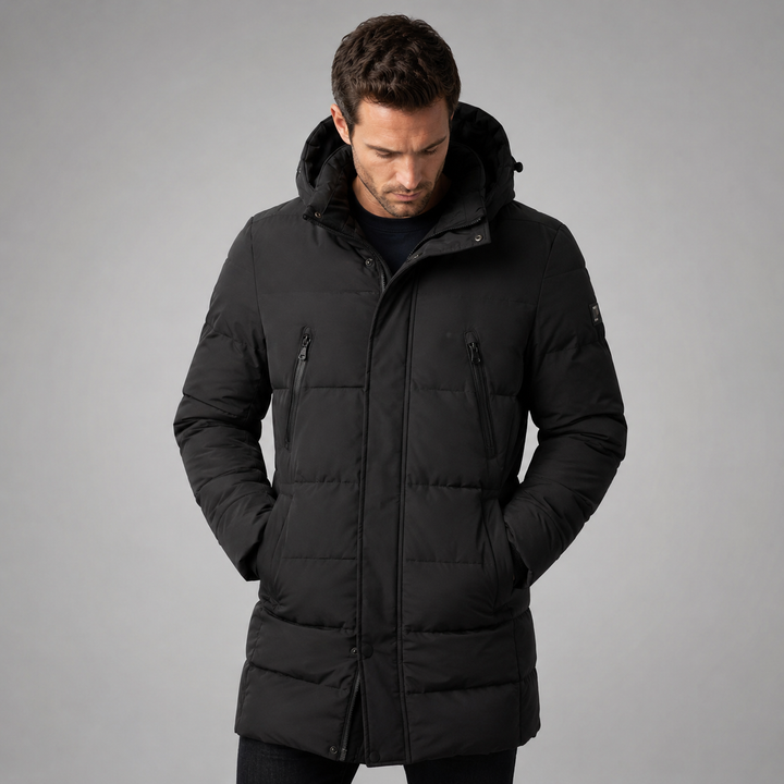 Windproof lined parka for men
