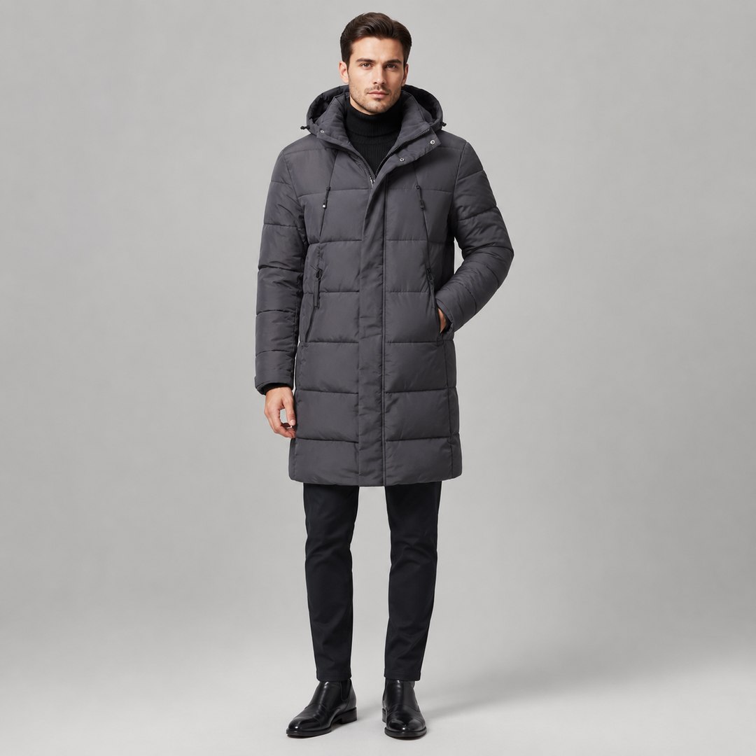 Windproof lined parka for men