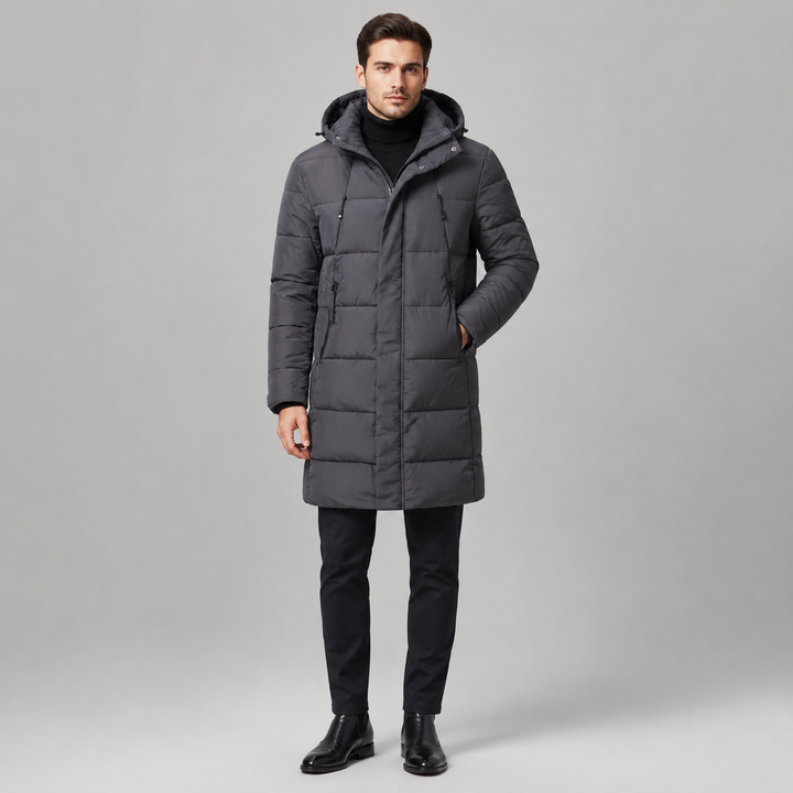 Windproof lined parka for men