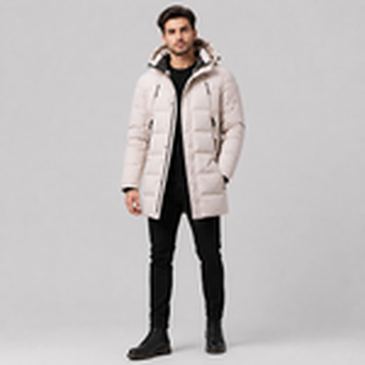 Windproof lined parka for men