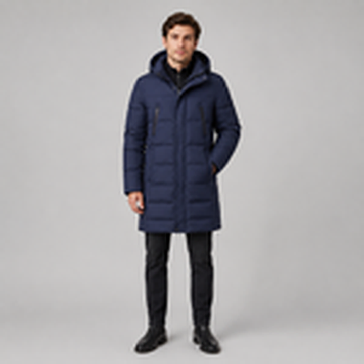 Windproof lined parka for men