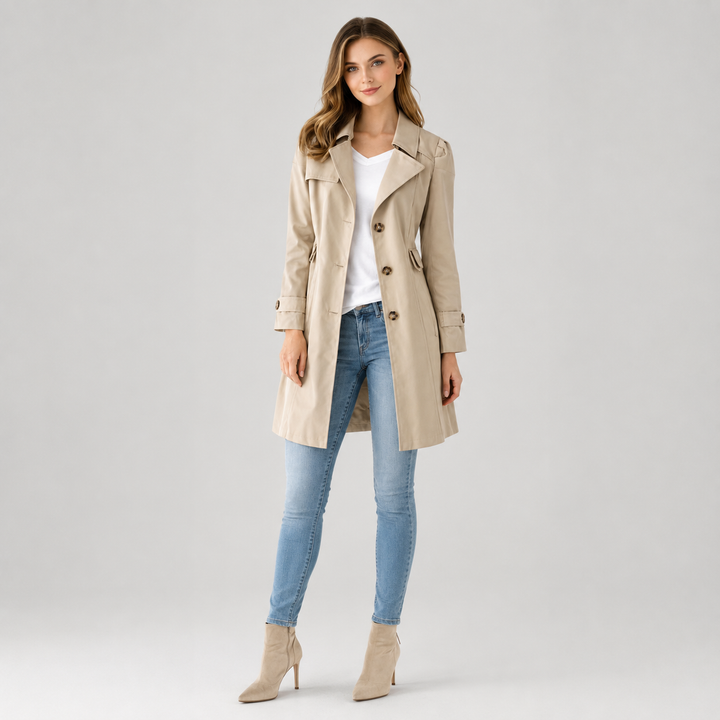 Classic fitted trench coat for women