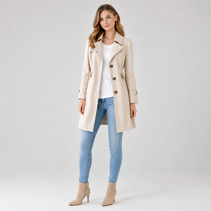 Classic fitted trench coat for women