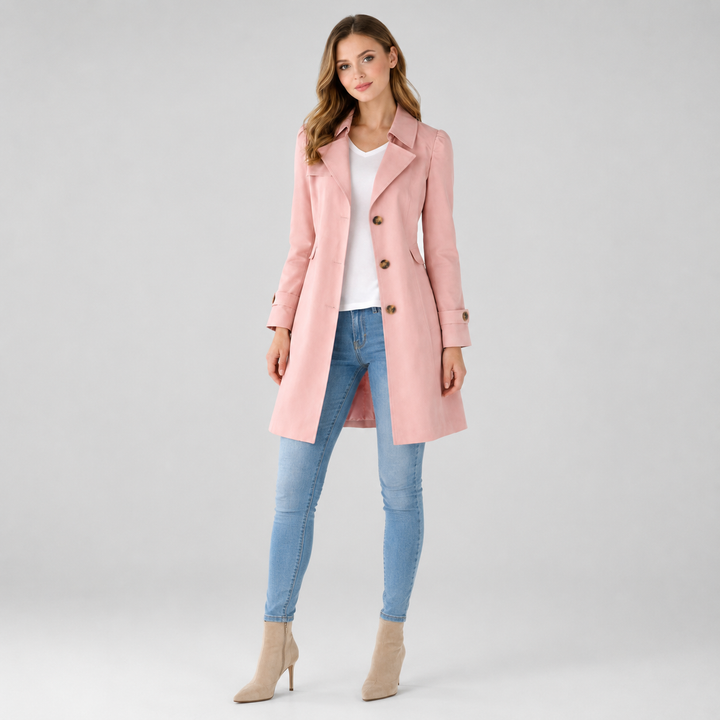 Classic fitted trench coat for women