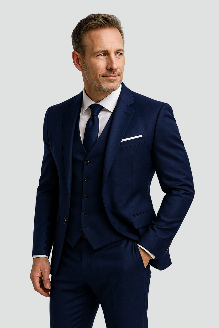 Slim-fit three-piece suit for men