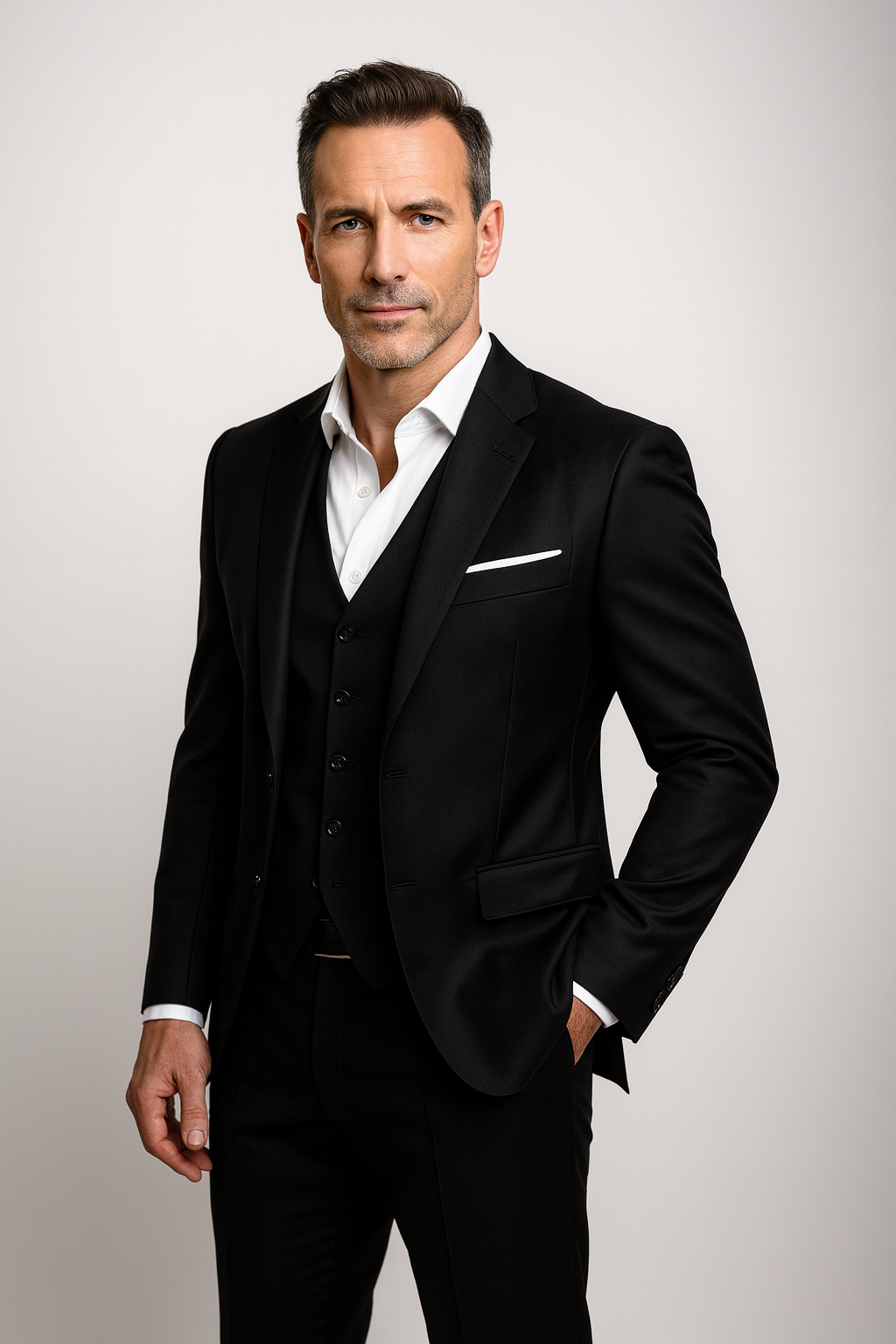 Slim-fit three-piece suit for men