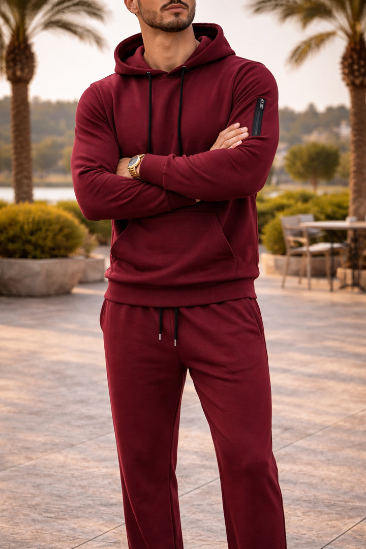 Afslappet hoodie- og joggersæt til mænd
