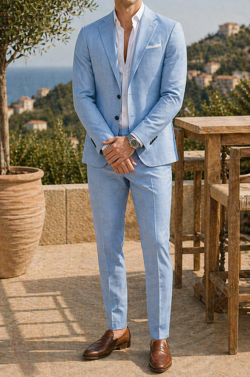 Two-piece suit for men