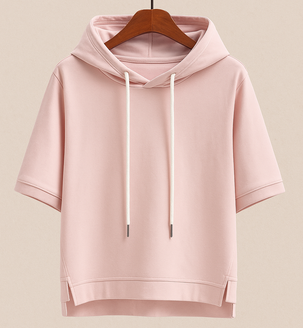 Dame Hoodie Med Korte Ærmer