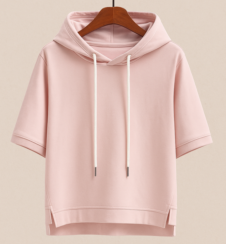 Dame Hoodie Med Korte Ærmer