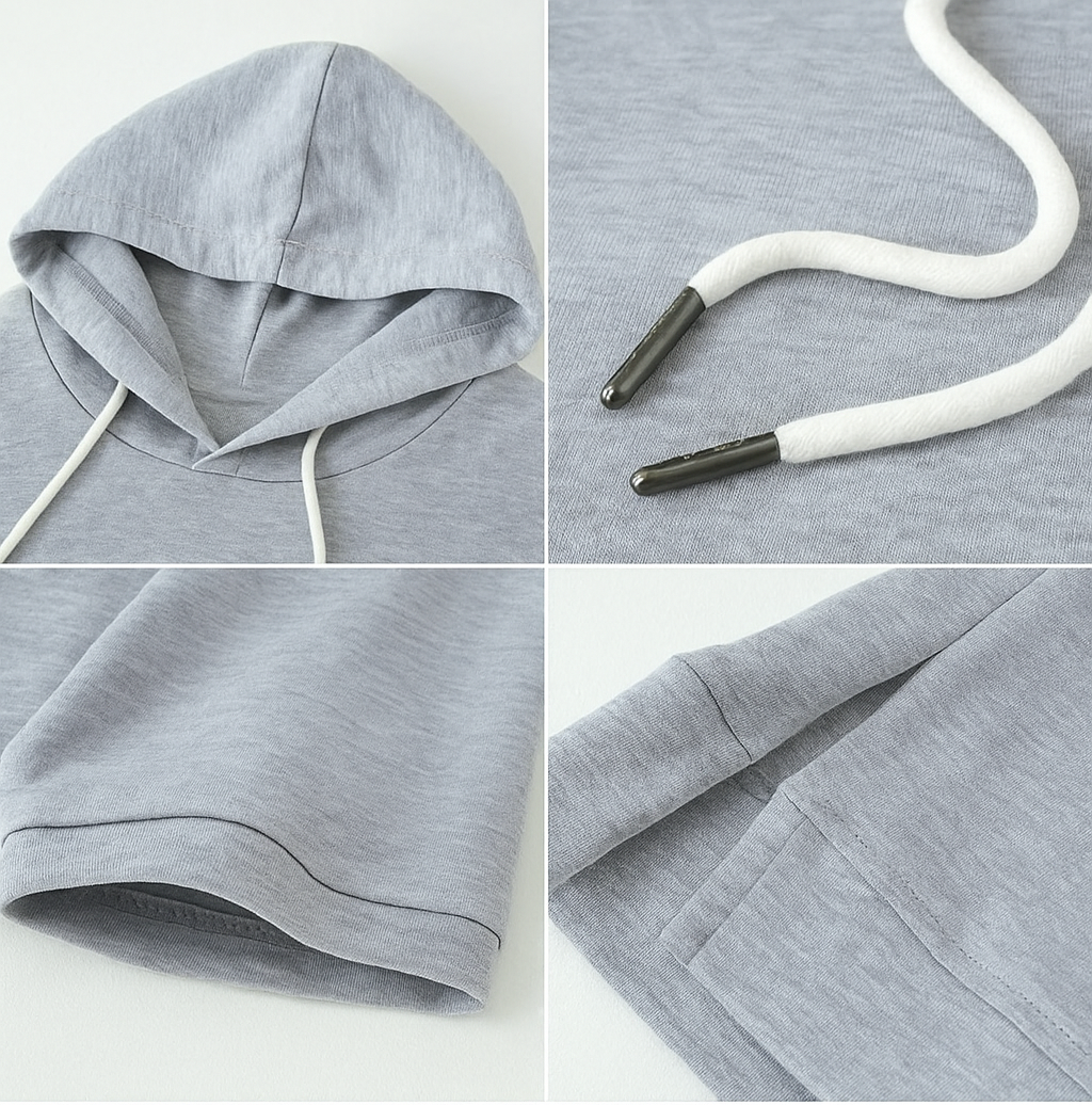 Dame Hoodie Med Korte Ærmer
