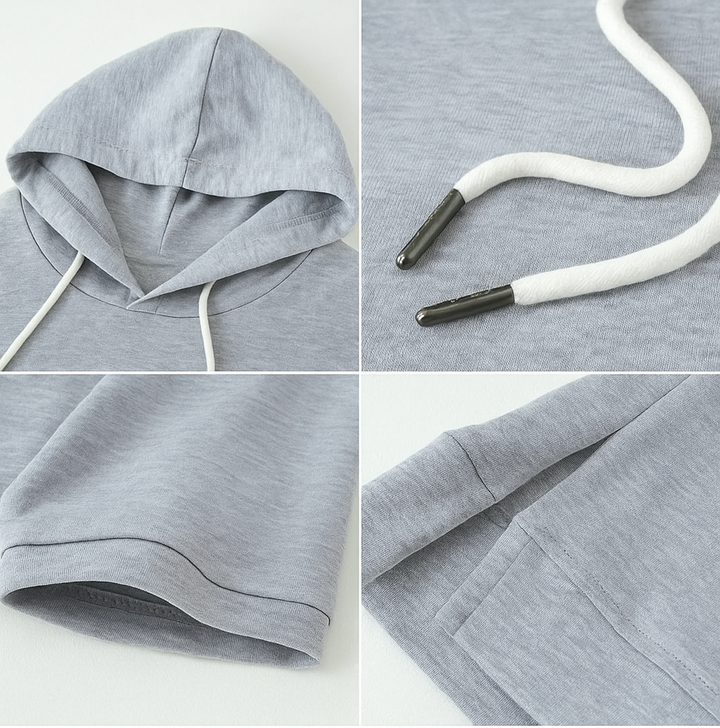 Dame Hoodie Med Korte Ærmer