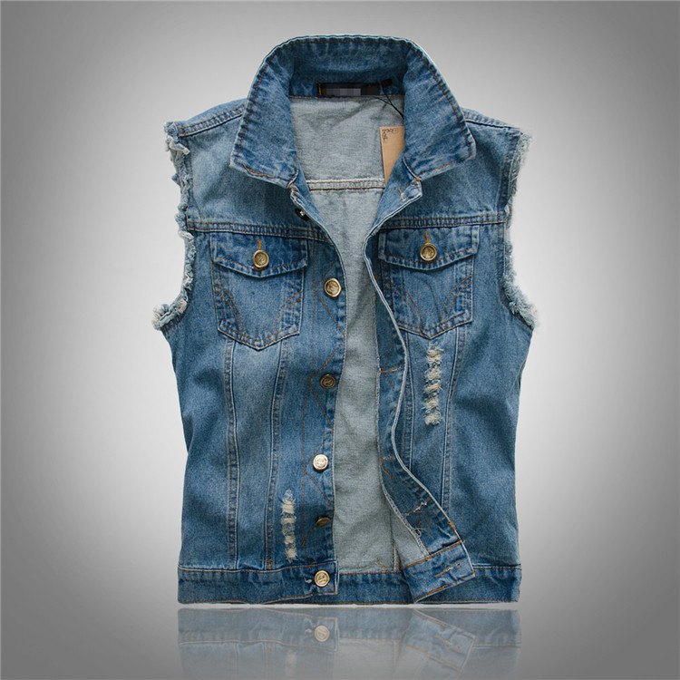 Ærmeløs Denimvest Til Herre