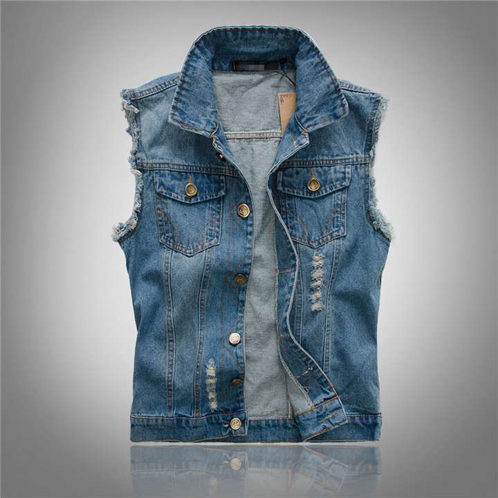 Ærmeløs Denimvest Til Herre