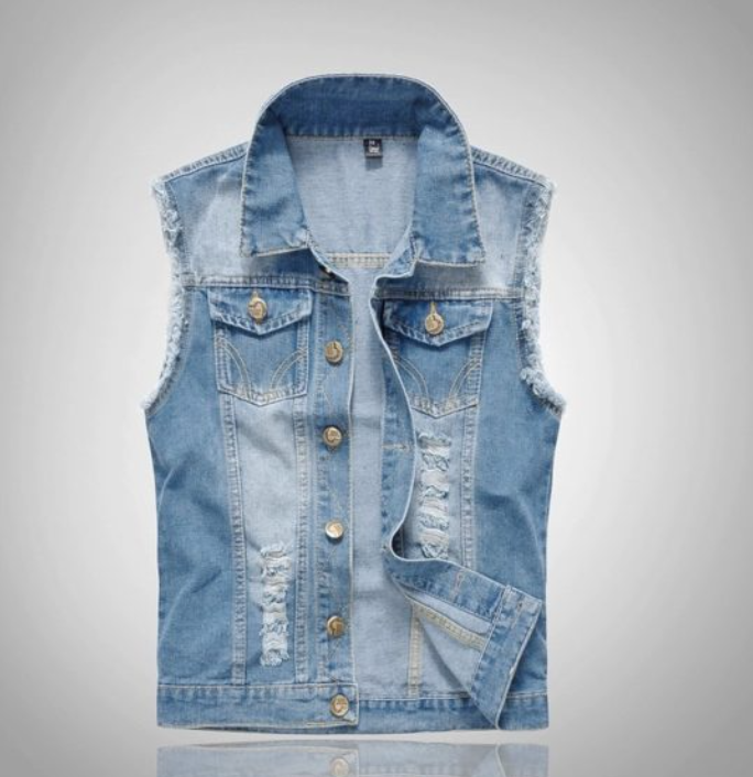 Ærmeløs Denimvest Til Herre