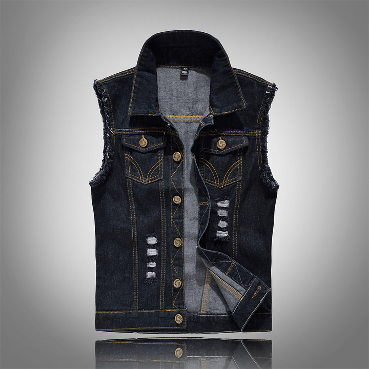 Ærmeløs Denimvest Til Herre