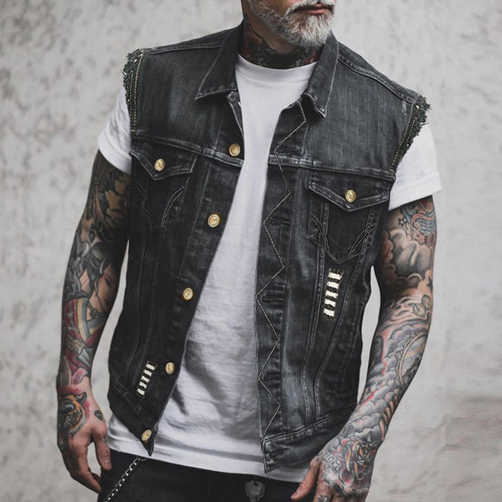 Ærmeløs Denimvest Til Herre