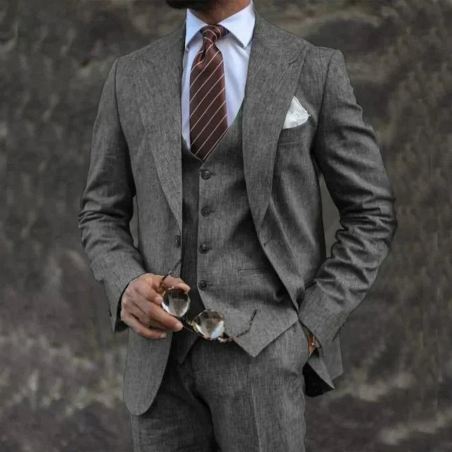 Custom three-piece suit for men