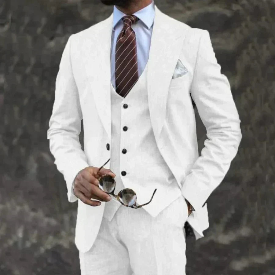 Custom three-piece suit for men