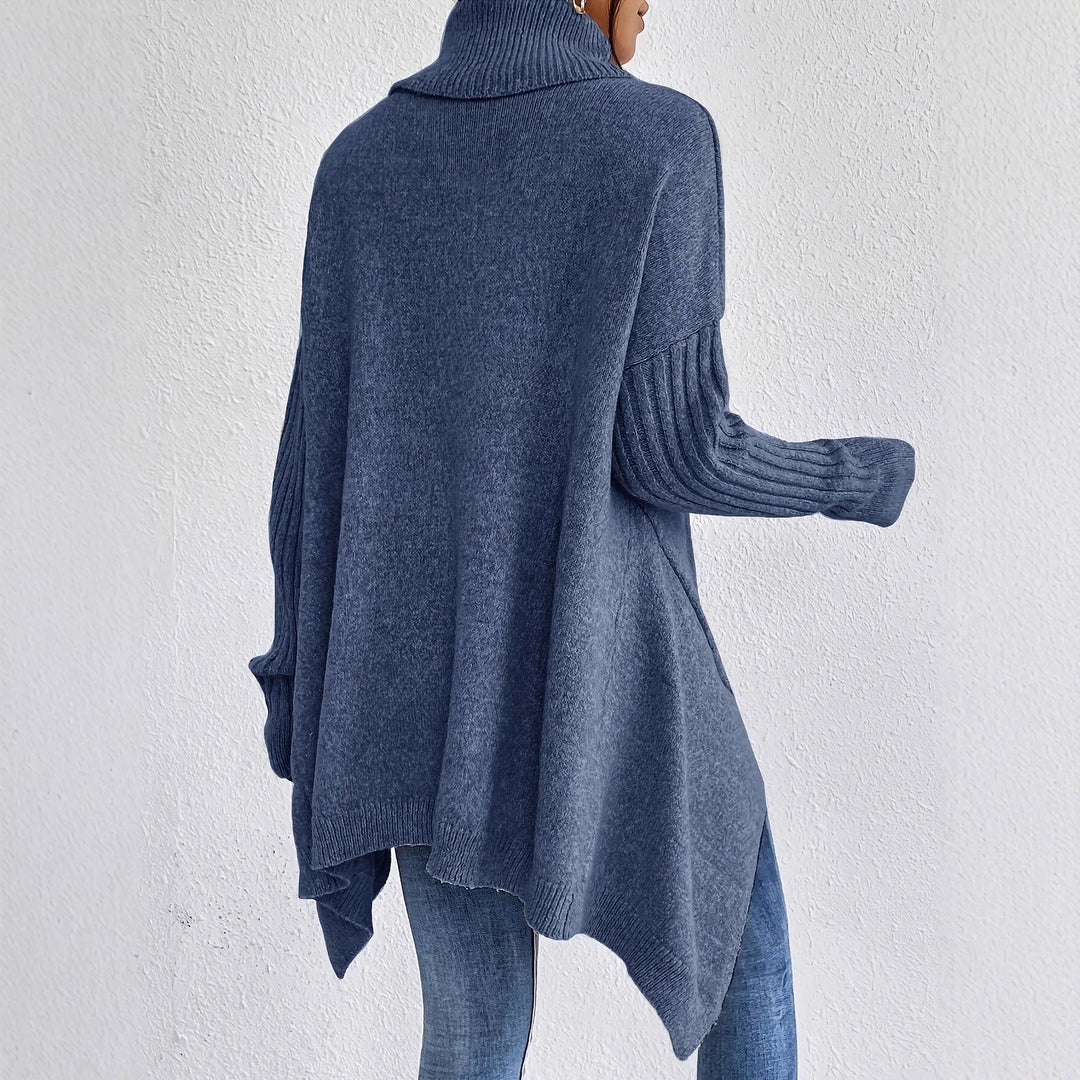 Oversized Rullekrave Striktrøje Til Dame
