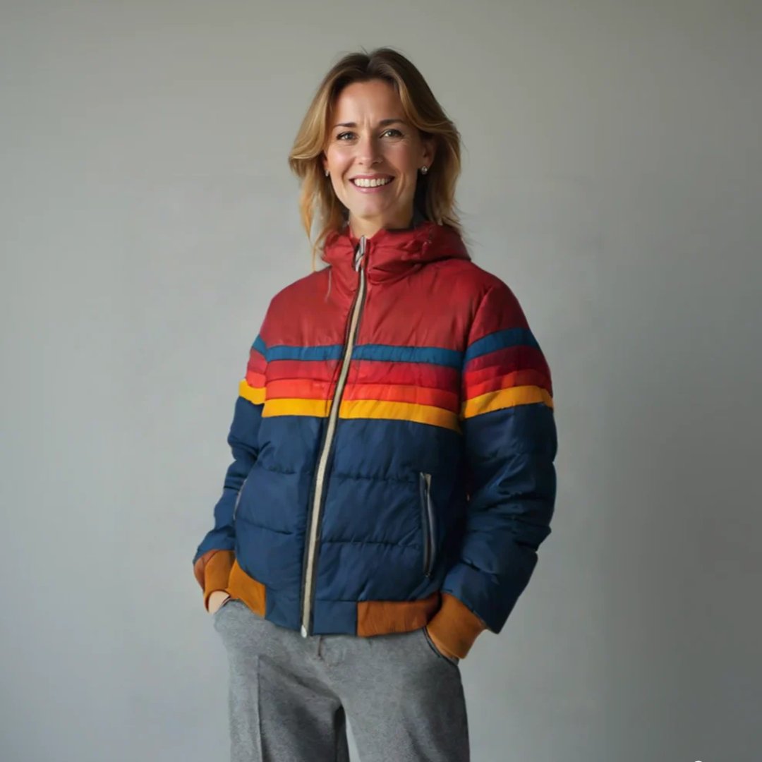 Vintage jacket with zipper for women