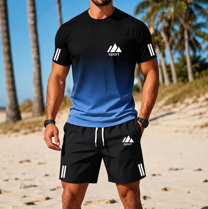 Sporty T-shirt og Shorts Sæt til Herrer