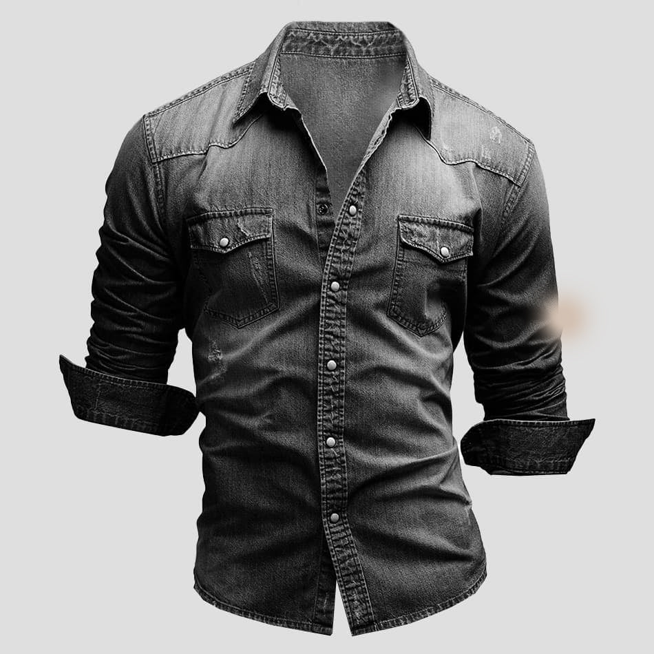 Slim Fit Denimskjorte Til Herre