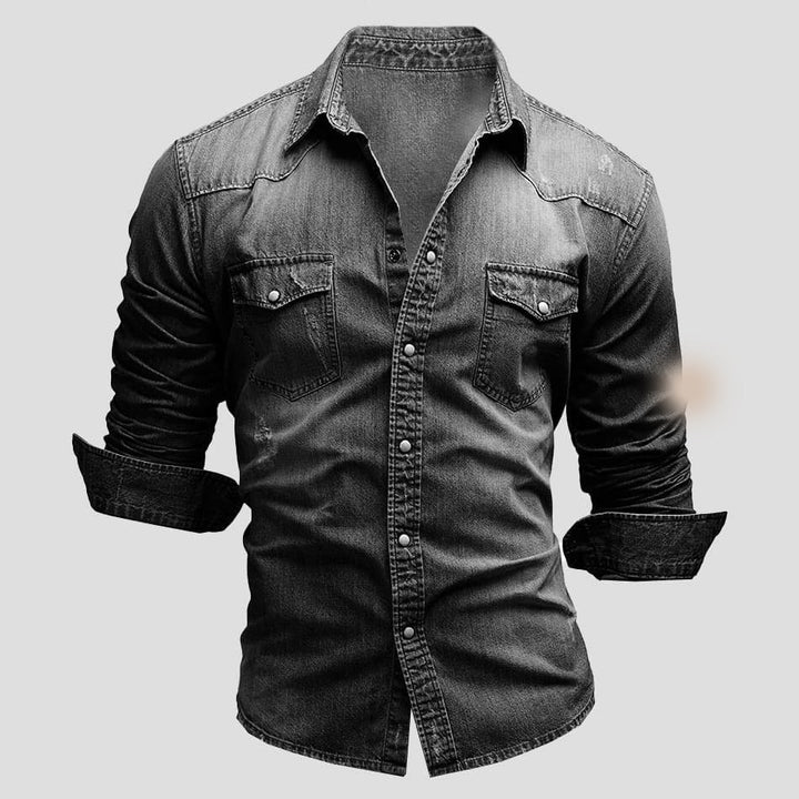 Slim Fit Denimskjorte Til Herre