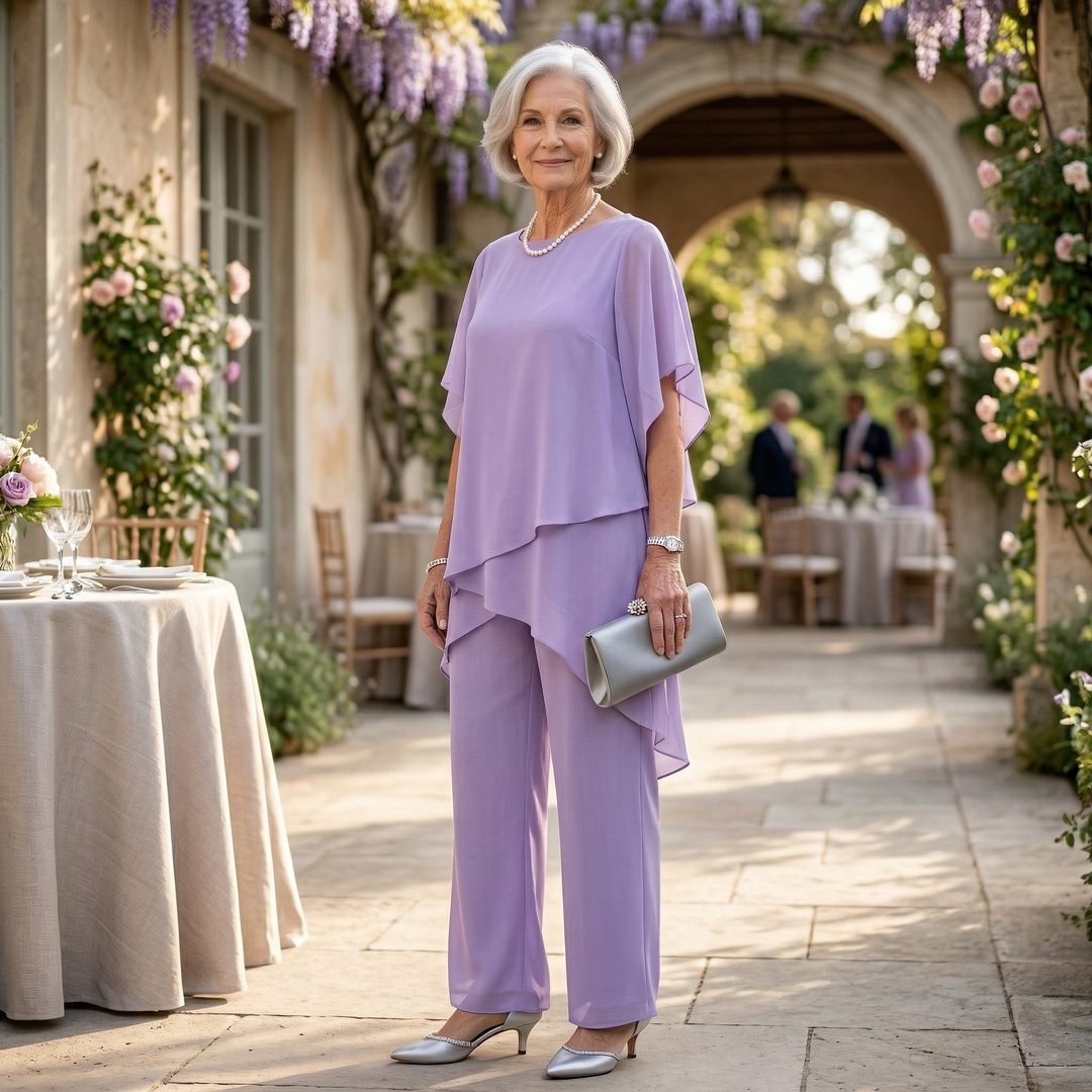 Layered Tunic and Trouser Set for Women