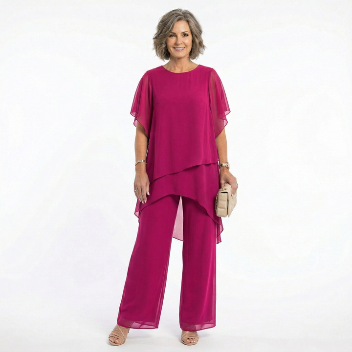 Layered Tunic and Trouser Set for Women