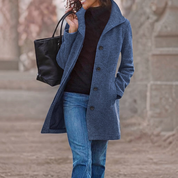 Peacoat with Stand Collar for Women