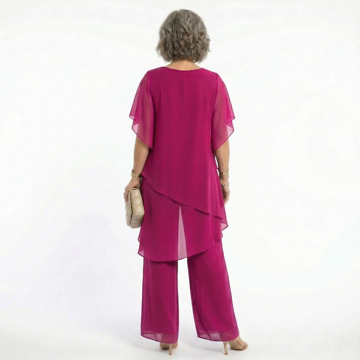 Layered Tunic and Trouser Set for Women
