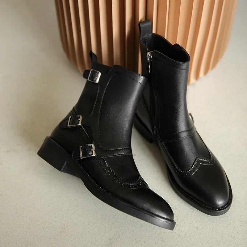 Women's Chelsea Boots with Buckles