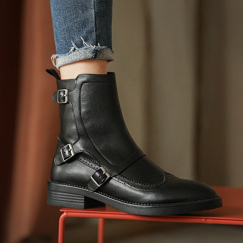 Women's Chelsea Boots with Buckles