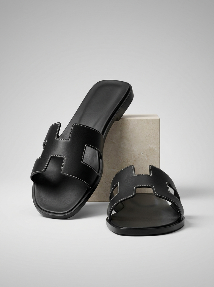 Flade Sandaler Med Bred Rem