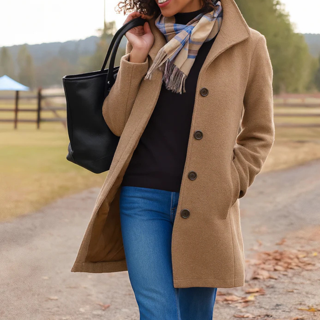 Classic Women's Coat with Buttons