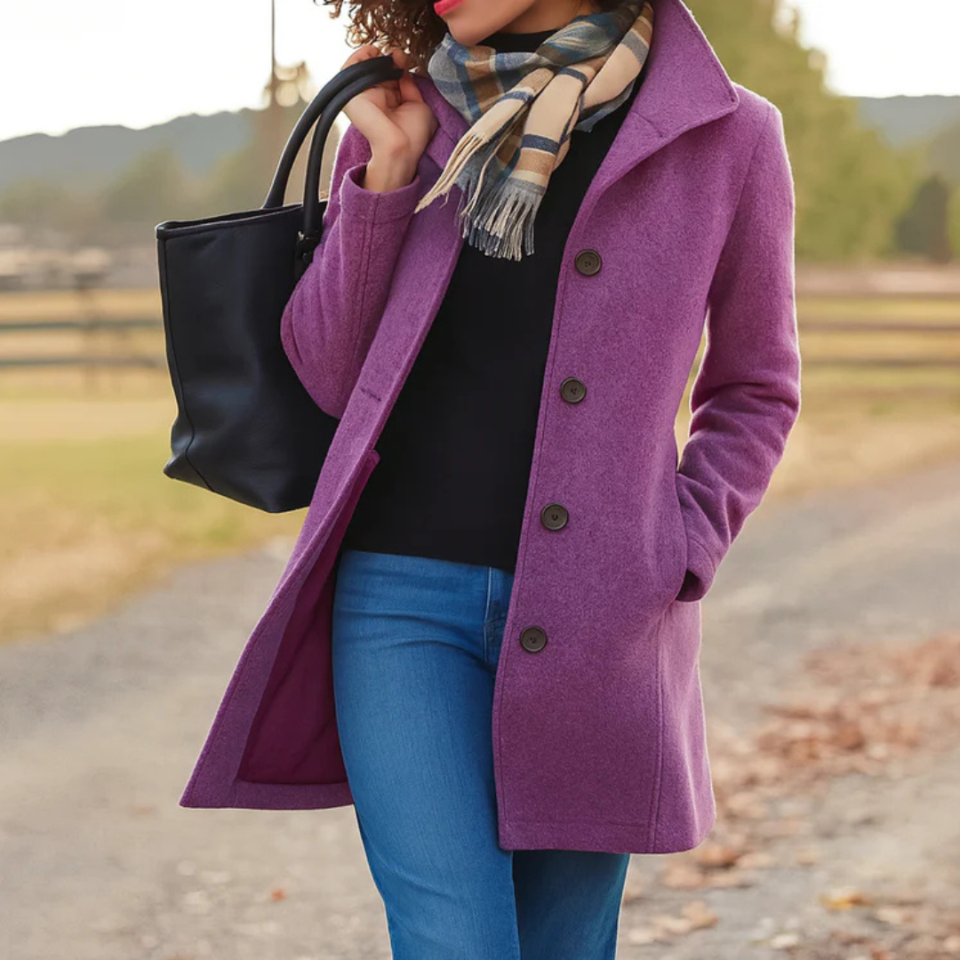 Classic Women's Coat with Buttons