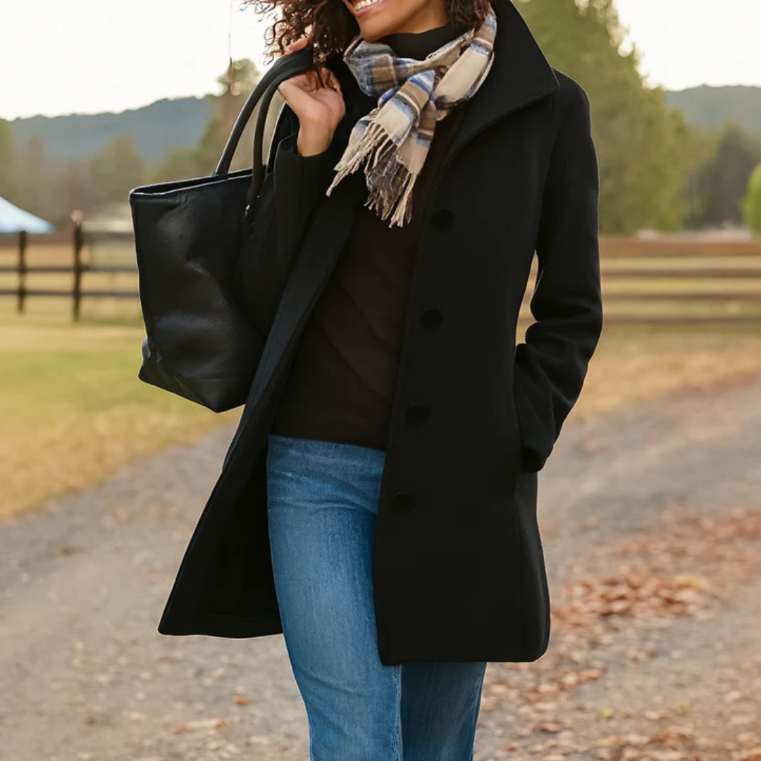 Classic Women's Coat with Buttons