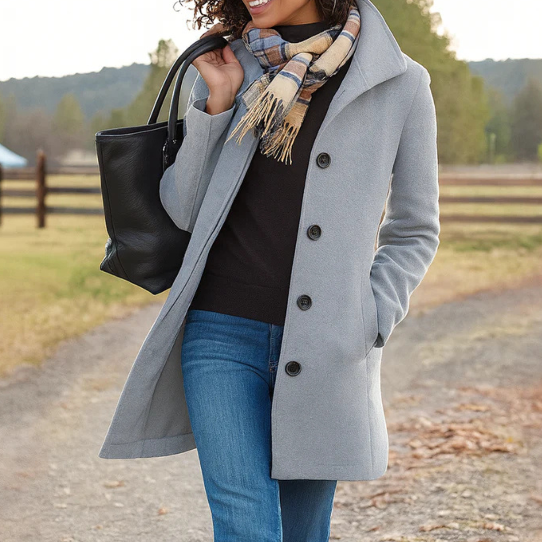 Classic Women's Coat with Buttons