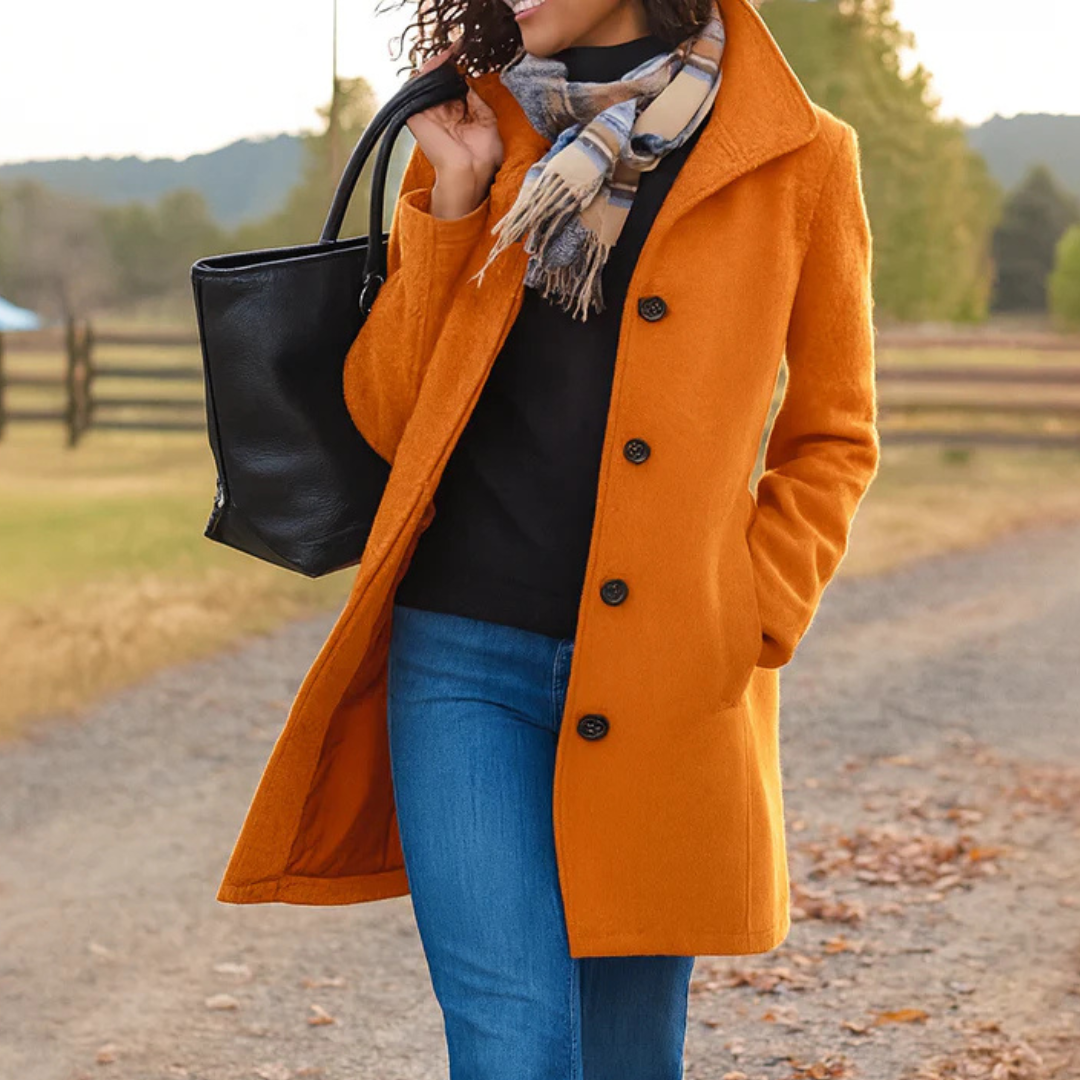 Classic Women's Coat with Buttons
