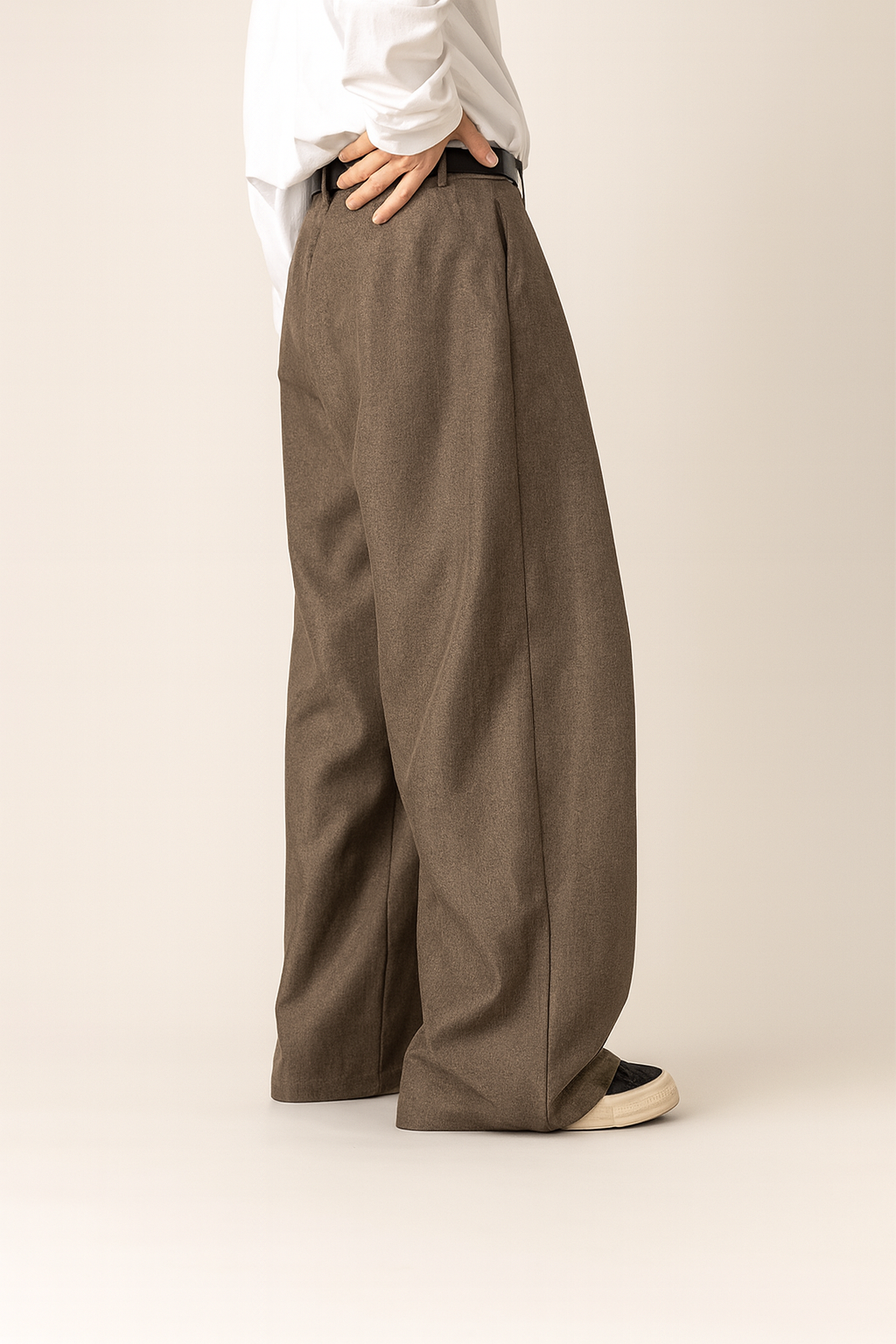 High-Waisted Pleated Pants for Men - side view