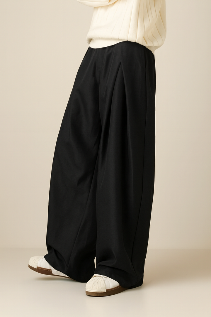 High-Waisted Pleated Pants for Men - side view